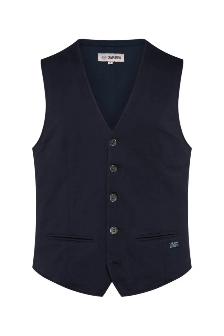CAMP DAVID & SOCCX Anzugweste aus diagonalem Jersey blue navy bluenavy Fashion