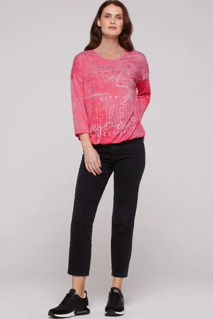 CAMP DAVID & SOCCX Ausbrenner-Shirt mit Artwork pinky red pinkyred Fashion