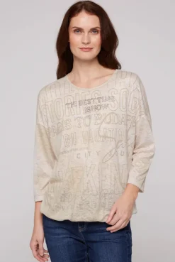 CAMP DAVID & SOCCX Ausbrenner-Shirt mit Artwork stone beige stonebeige Best