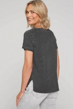 CAMP DAVID & SOCCX Ausbrenner-T-Shirt mit Frontprint black Cheap