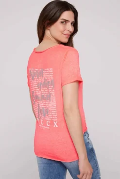 CAMP DAVID & SOCCX Ausbrenner-T-Shirt mit Rücken-Print neon pink neonpink Best Sale