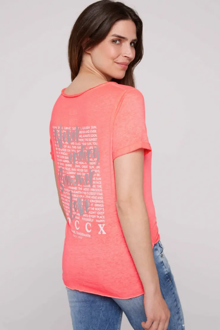 CAMP DAVID & SOCCX Ausbrenner-T-Shirt mit Rücken-Print neon pink neonpink Best Sale