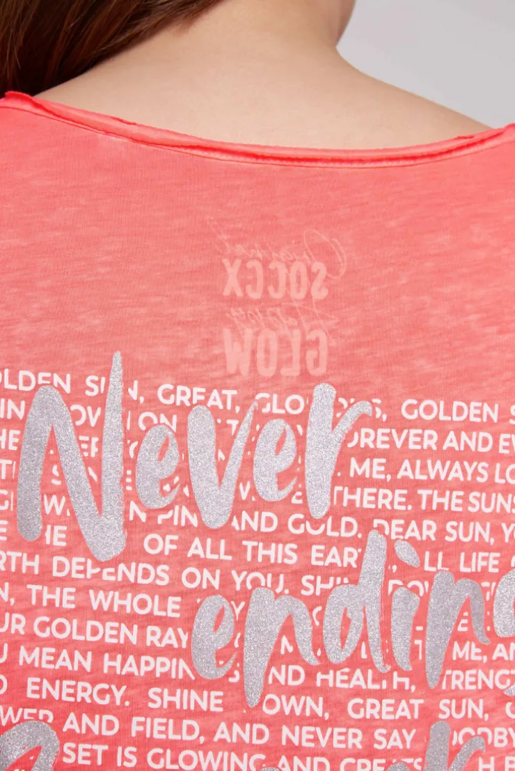 CAMP DAVID & SOCCX Ausbrenner-T-Shirt mit Rücken-Print neon pink neonpink Best Sale