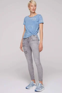 CAMP DAVID & SOCCX Ausbrenner-T-Shirt mit Rücken-Print airy blue airyblue Shop
