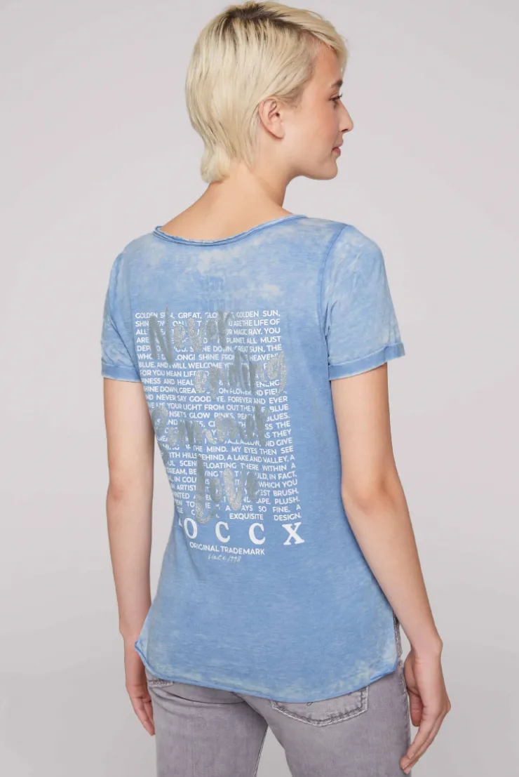 CAMP DAVID & SOCCX Ausbrenner-T-Shirt mit Rücken-Print airy blue airyblue Shop