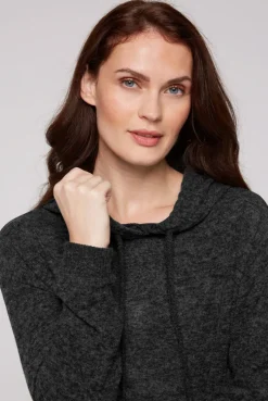 CAMP DAVID & SOCCX Basic Hoodie aus Flauschstrick black Sale