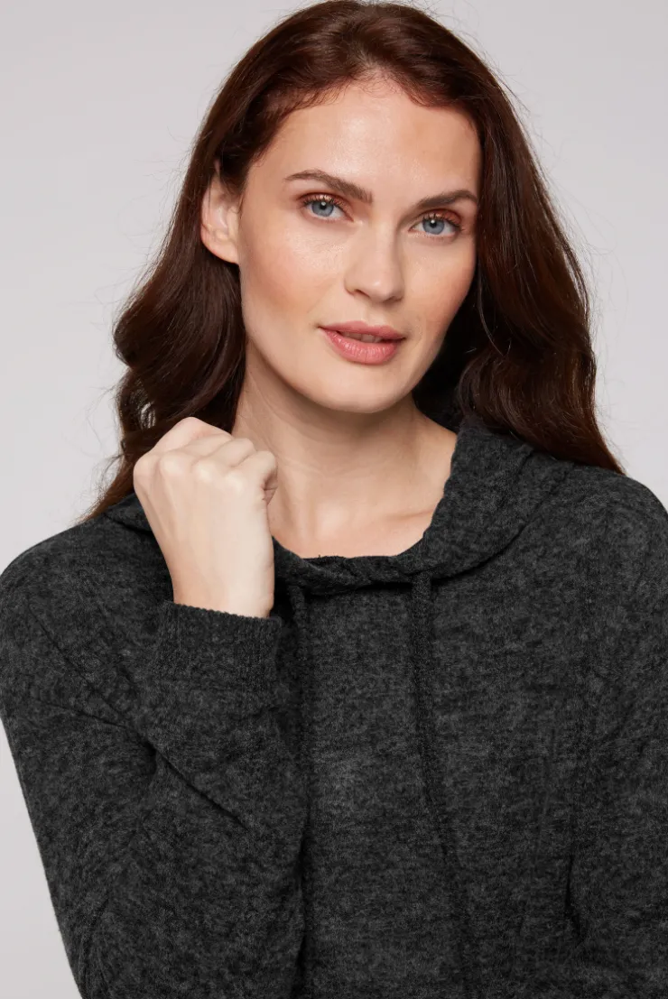 CAMP DAVID & SOCCX Basic Hoodie aus Flauschstrick black Sale