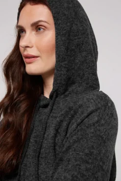 CAMP DAVID & SOCCX Basic Hoodie aus Flauschstrick black Sale