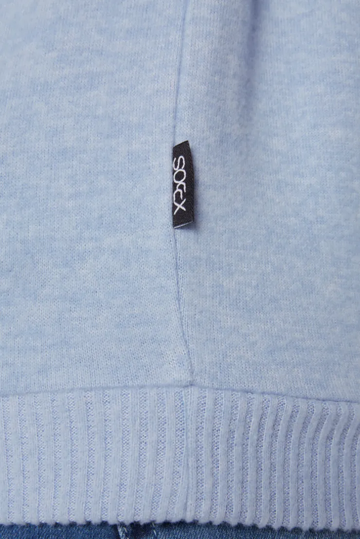CAMP DAVID & SOCCX Basic Hoodie aus Flauschstrick cool blue coolblue Clearance