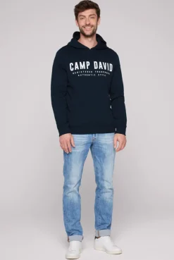 CAMP DAVID & SOCCX Basic Hoodie mit Logo Print blue navy bluenavy Sale