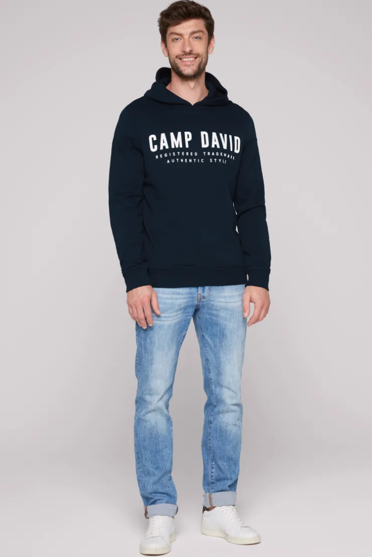 CAMP DAVID & SOCCX Basic Hoodie mit Logo Print blue navy bluenavy Sale