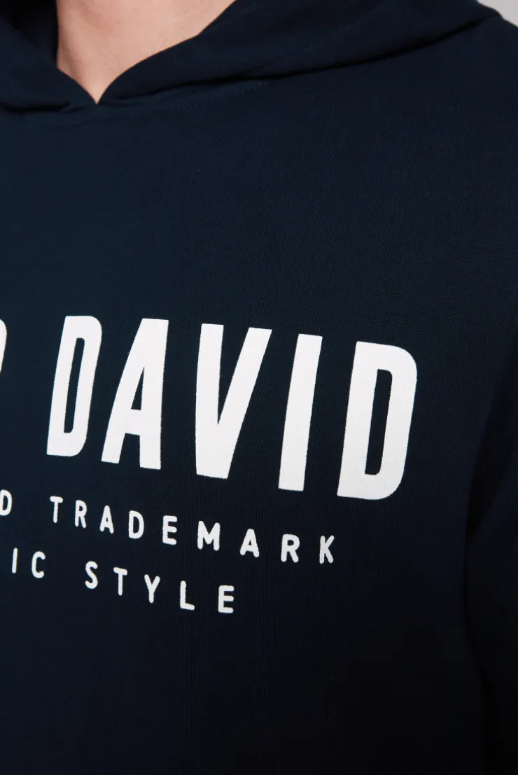 CAMP DAVID & SOCCX Basic Hoodie mit Logo Print blue navy bluenavy Sale