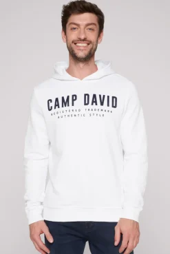 CAMP DAVID & SOCCX Basic Hoodie mit Logo Print opticwhite Fashion