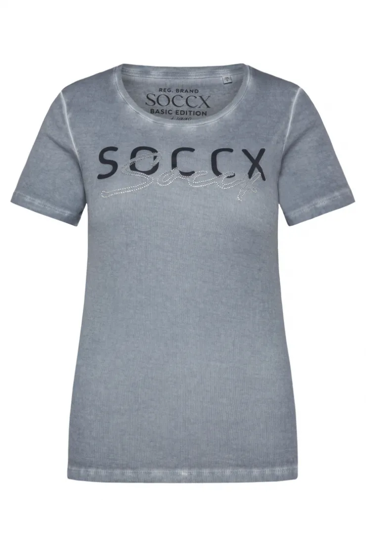 CAMP DAVID & SOCCX Basic Logo T-Shirt Oil Dyed cold grey coldgrey Store
