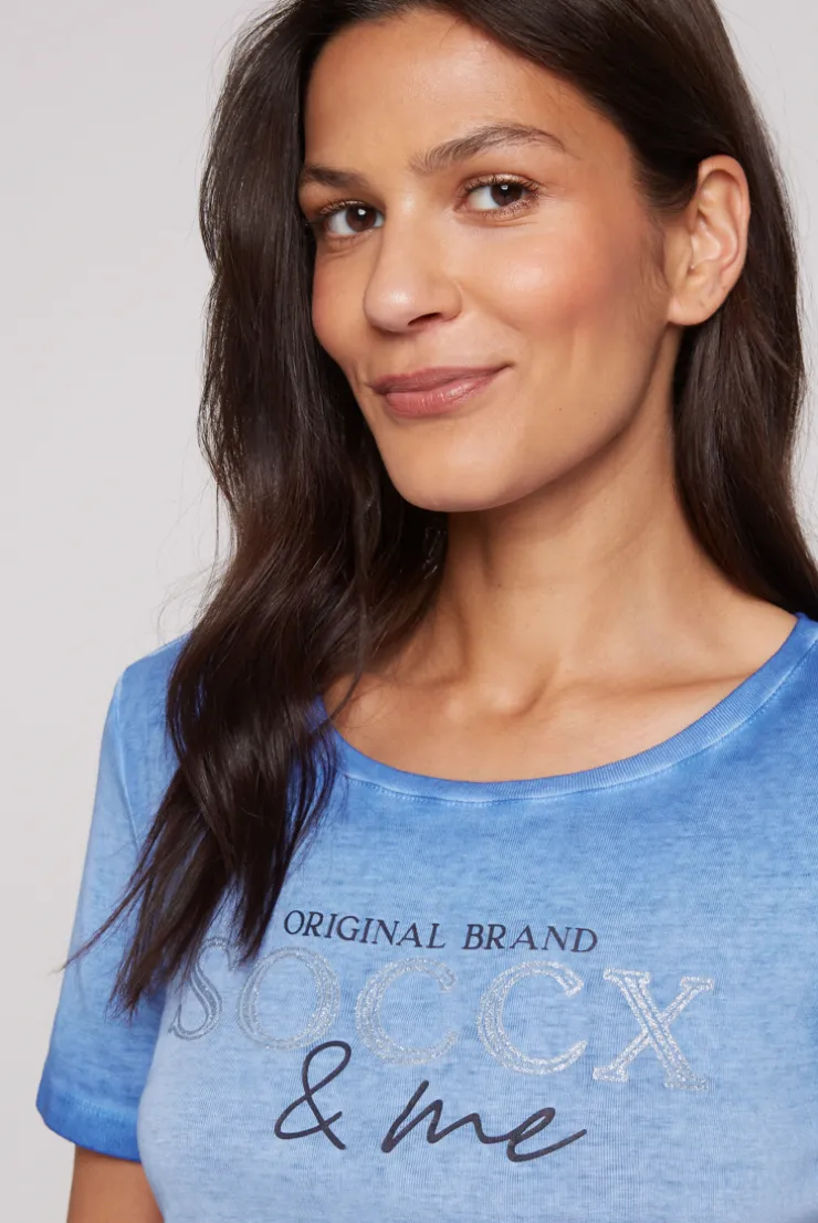 CAMP DAVID & SOCCX Basic Logo T-Shirt Oil Dyed vividblue Clearance