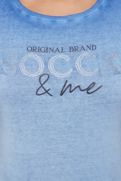 CAMP DAVID & SOCCX Basic Logo T-Shirt Oil Dyed vividblue Clearance