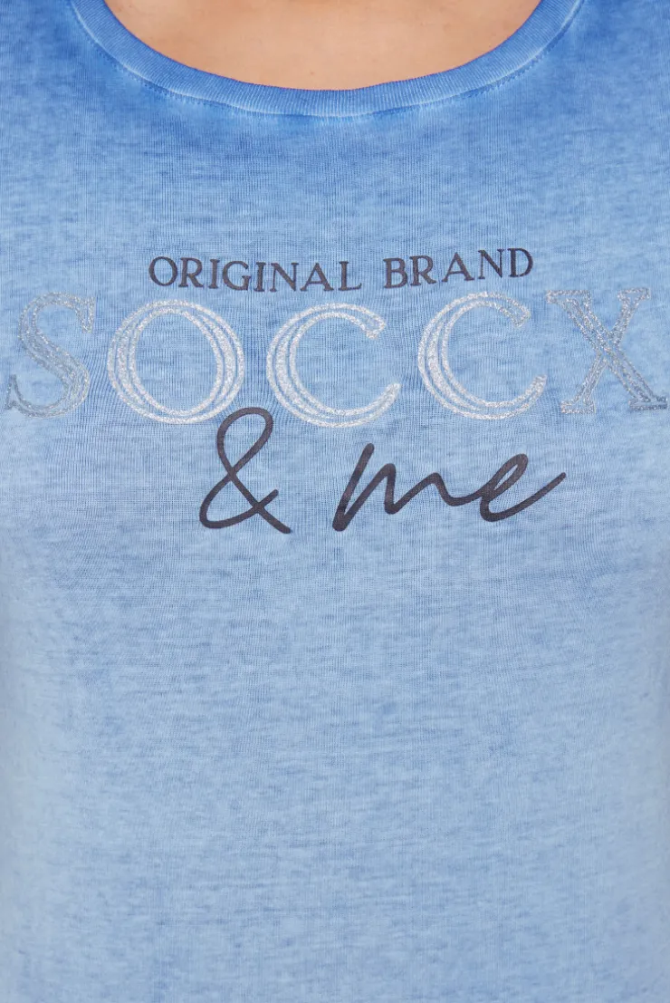 CAMP DAVID & SOCCX Basic Logo T-Shirt Oil Dyed vividblue Clearance