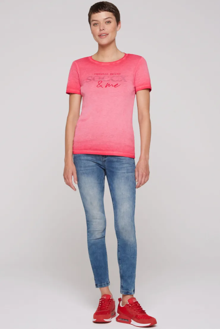 CAMP DAVID & SOCCX Basic Logo T-Shirt Oil Dyed clear red clearred Flash Sale