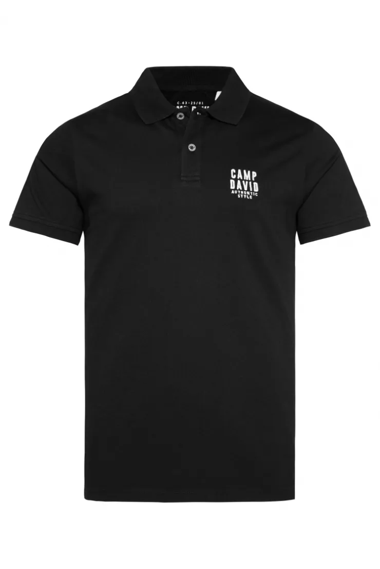 CAMP DAVID & SOCCX Basic Pikee-Polo mit Logo-Stickerei black Hot