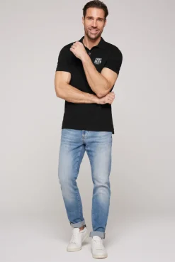 CAMP DAVID & SOCCX Basic Pikee-Polo mit Logo-Stickerei black Hot