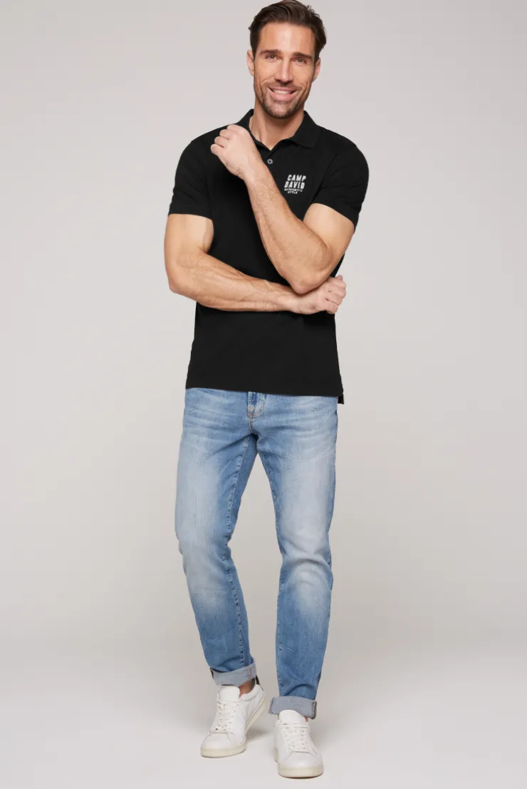 CAMP DAVID & SOCCX Basic Pikee-Polo mit Logo-Stickerei black Hot