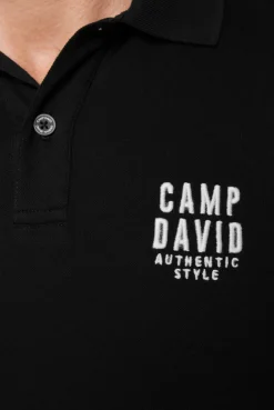 CAMP DAVID & SOCCX Basic Pikee-Polo mit Logo-Stickerei black Hot