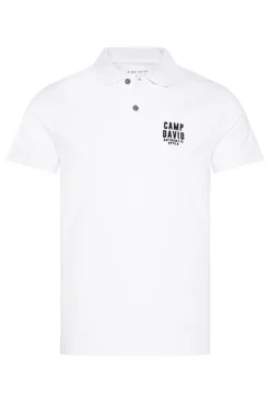 CAMP DAVID & SOCCX Basic Pikee-Polo mit Logo-Stickerei opticwhite Cheap
