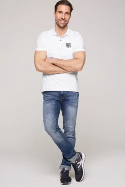 CAMP DAVID & SOCCX Basic Pikee-Polo mit Logo-Stickerei opticwhite Hot