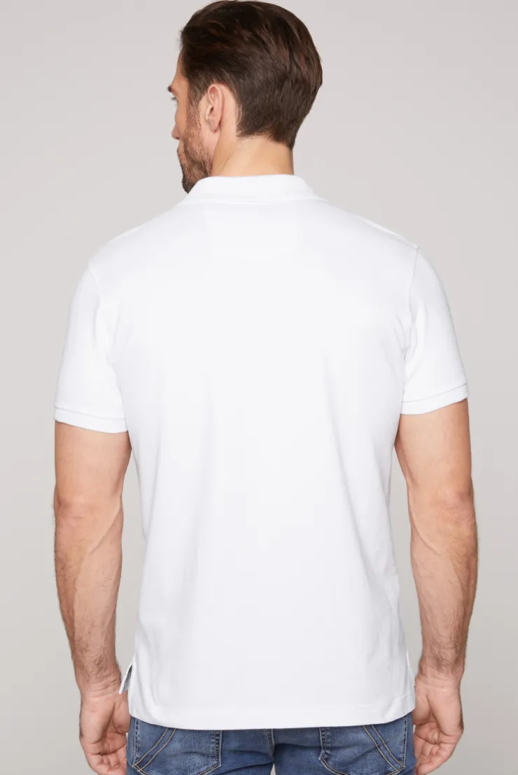 CAMP DAVID & SOCCX Basic Pikee-Polo mit Logo-Stickerei opticwhite Hot