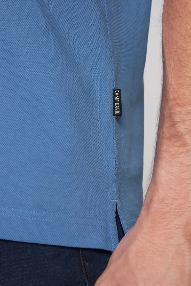CAMP DAVID & SOCCX Basic Pikee-Polo mit Trikotkragen sky blue skyblue New