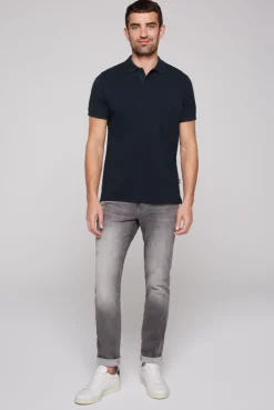 CAMP DAVID & SOCCX Basic Pikee-Polo mit Trikotkragen blue navy bluenavy Cheap
