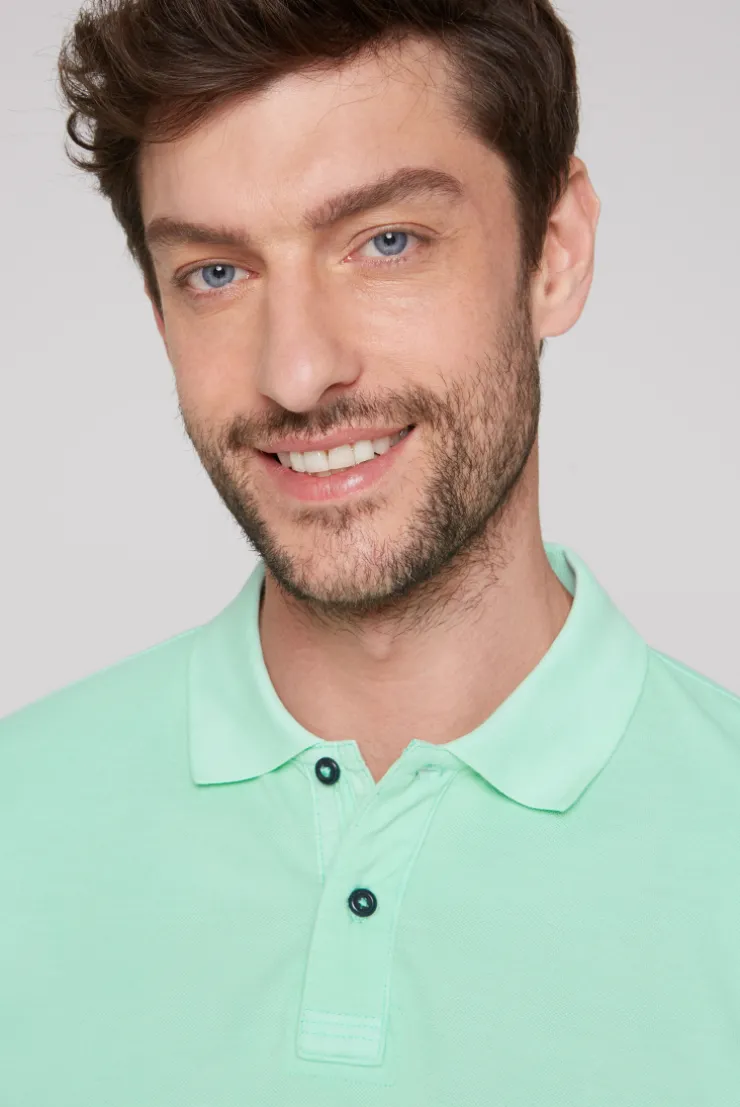 CAMP DAVID & SOCCX Basic Pikee-Polo mit Trikotkragen sun aqua sunaqua Sale