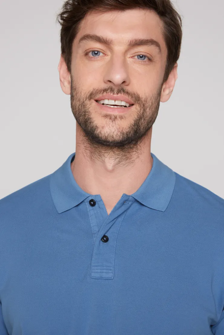 CAMP DAVID & SOCCX Basic Pikee-Polo mit Trikotkragen sky blue skyblue Cheap