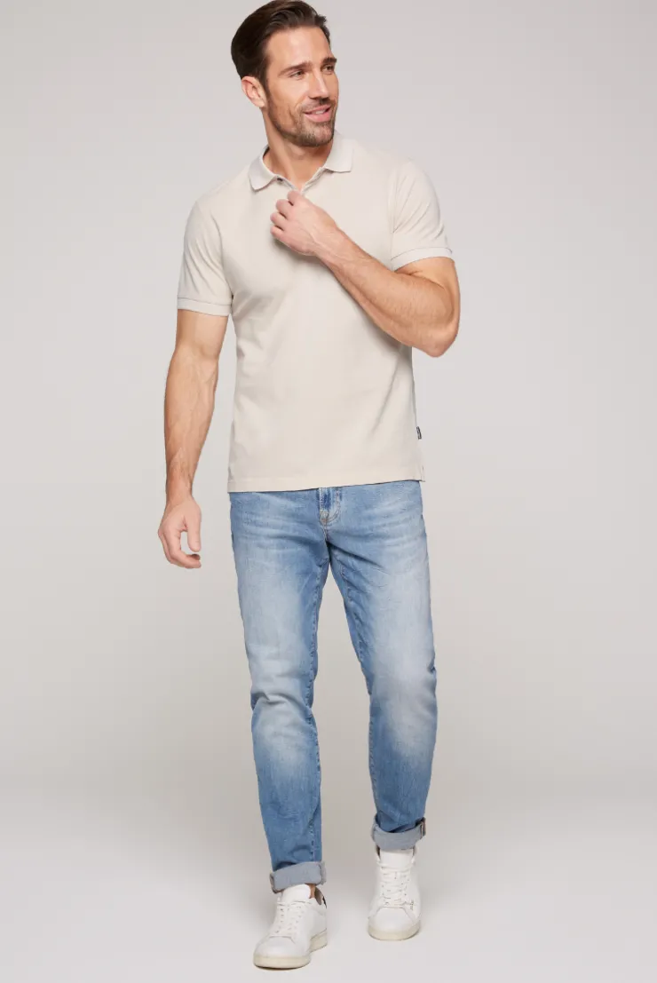 CAMP DAVID & SOCCX Basic Pikee-Polo mit Trikotkragen light cappuccino lightcappuccino Best