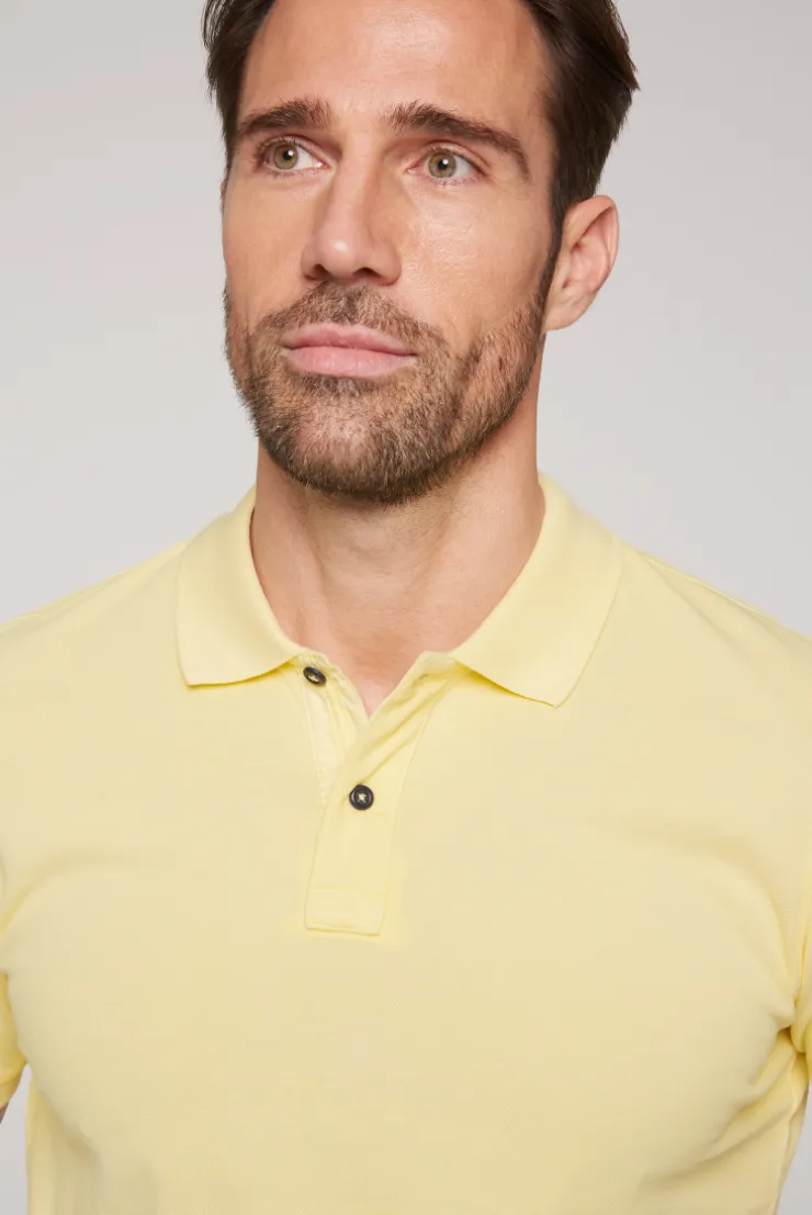 CAMP DAVID & SOCCX Basic Pikee-Polo mit Trikotkragen sun Hot