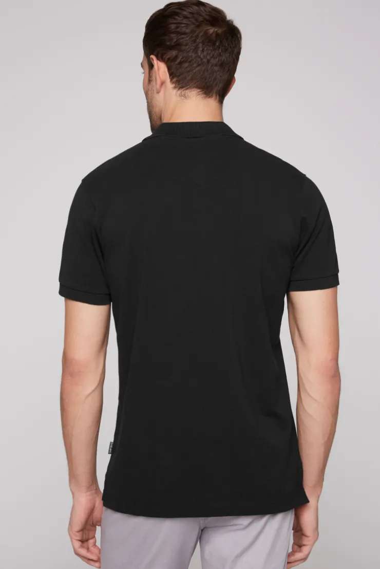CAMP DAVID & SOCCX Basic Pikee-Polo mit Trikotkragen black Best