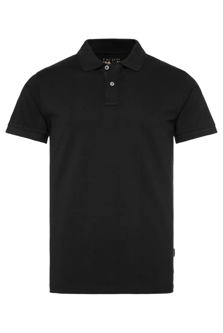 CAMP DAVID & SOCCX Basic Pikee-Polo mit Trikotkragen black Clearance