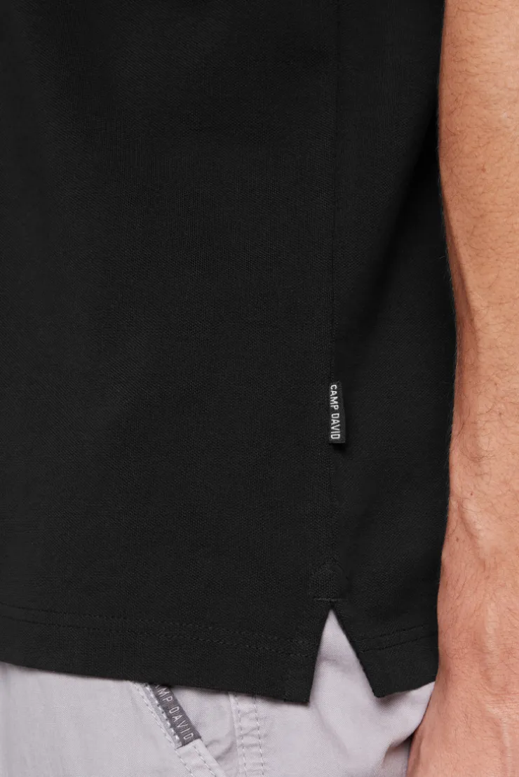 CAMP DAVID & SOCCX Basic Pikee-Polo mit Trikotkragen black Clearance