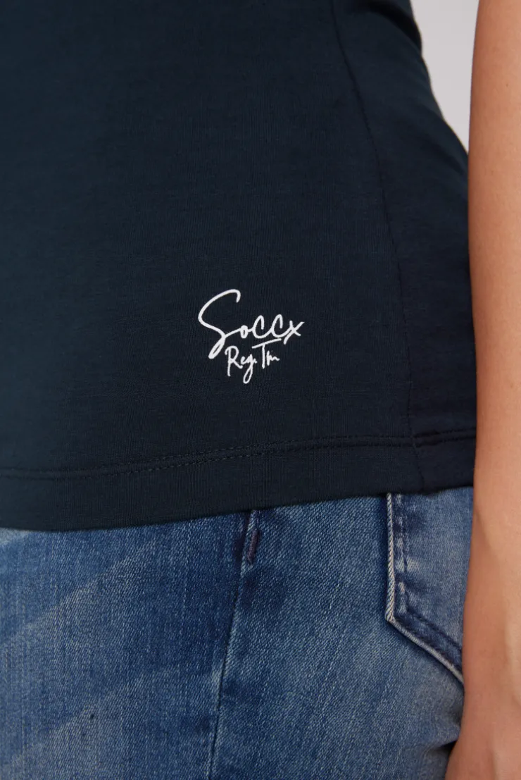 CAMP DAVID & SOCCX Basic Top mit Mini Logo Print blue navy bluenavy Sale