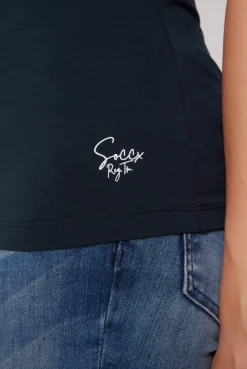 CAMP DAVID & SOCCX Basic  Top mit  Mini Logo Print blue navy bluenavy Shop