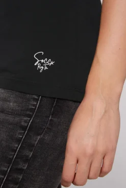 CAMP DAVID & SOCCX Basic Top mit  Mini Logo Print black Store