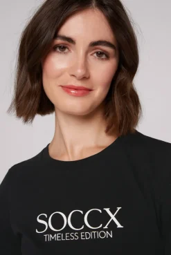 CAMP DAVID & SOCCX Basic T-Shirt mit Logo Print black Outlet