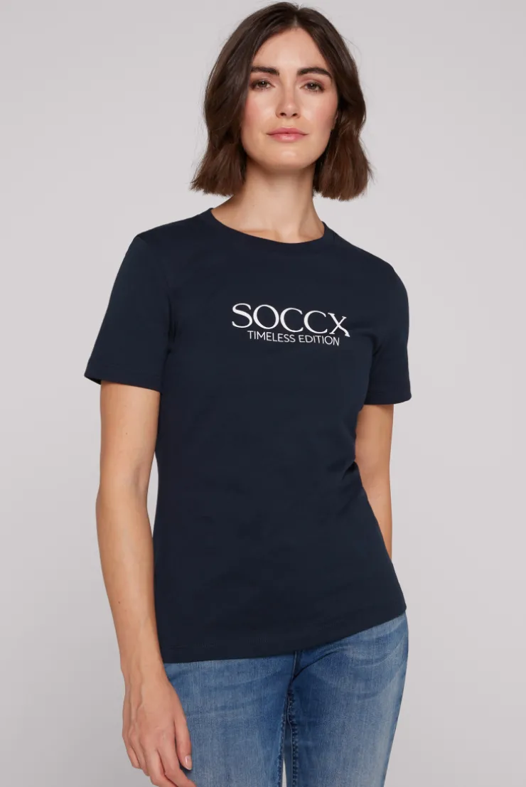 CAMP DAVID & SOCCX Basic T-Shirt mit Logo Print blue navy bluenavy Best Sale