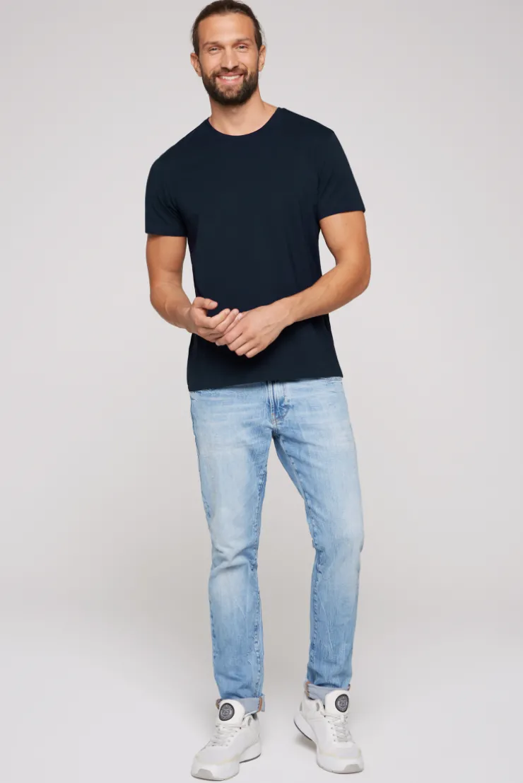 CAMP DAVID & SOCCX Basic T-Shirt mit Rundhalsausschnitt, Doppelpack blue navy / blue navy bluenavy Best Sale
