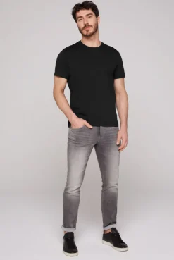 CAMP DAVID & SOCCX Basic T-Shirt mit Rundhalsausschnitt, Doppelpack / black Sale
