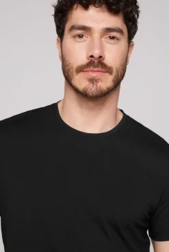 CAMP DAVID & SOCCX Basic T-Shirt mit Rundhalsausschnitt, Doppelpack / black Sale