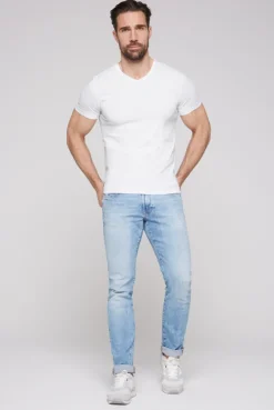CAMP DAVID & SOCCX Basic T-Shirt mit V-Neck, Doppelpack optic white / optic white opticwhite Flash Sale