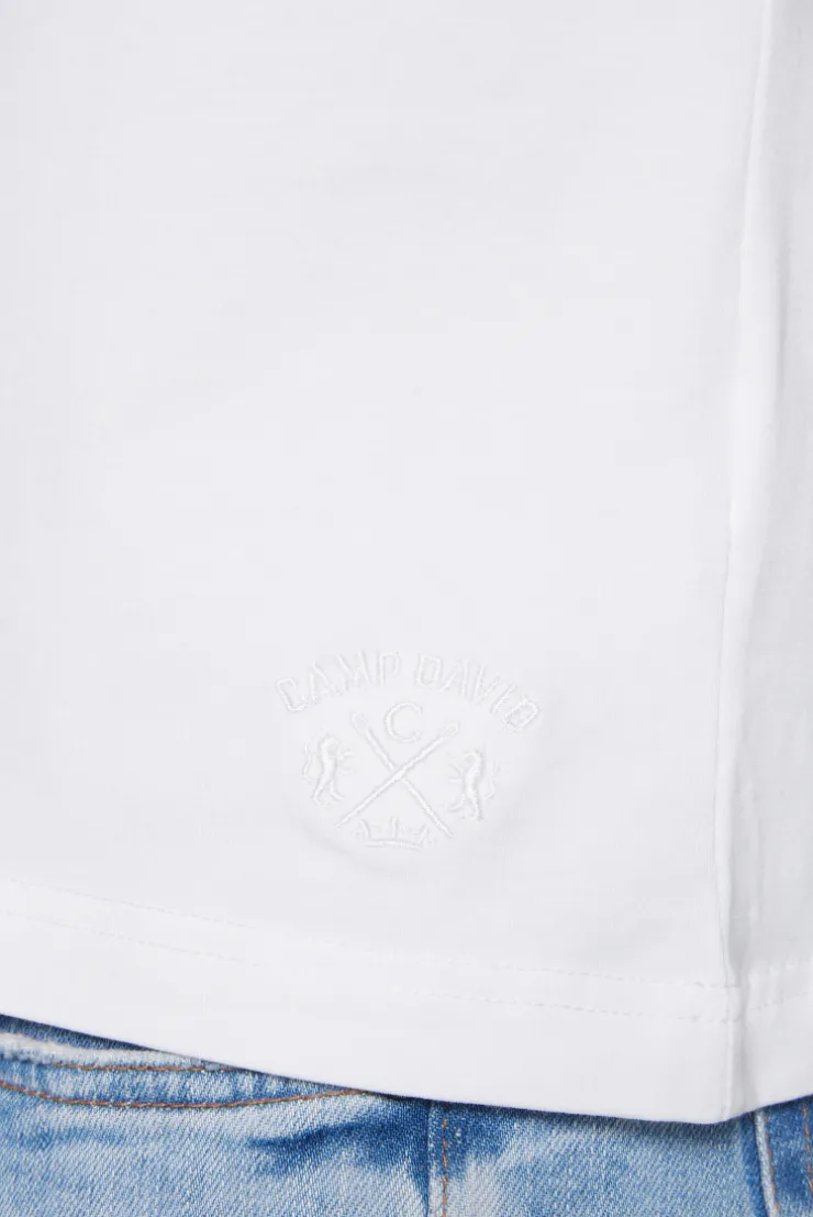 CAMP DAVID & SOCCX Basic T-Shirt mit V-Neck, Doppelpack optic white / optic white opticwhite Flash Sale