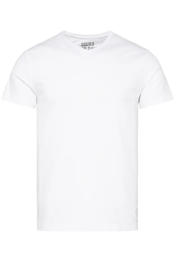 CAMP DAVID & SOCCX Basic T-Shirt mit V-Neck, Doppelpack optic white / optic white opticwhite Flash Sale