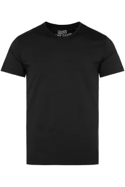 CAMP DAVID & SOCCX Basic T-Shirt mit V-Neck, Doppelpack / black New